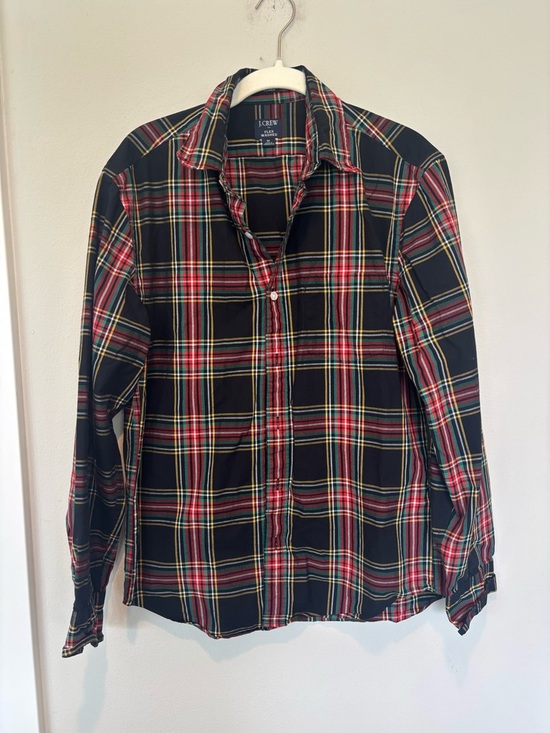 J. Crew Other - J. Crew Black Plaid Button-Down Shirt with Red and Green